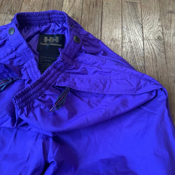 Vtg Helly Hansen 90s Y2K Ski Snow Pants Women Purple Full Zip Side Legs Size M - Picture 6 of 9